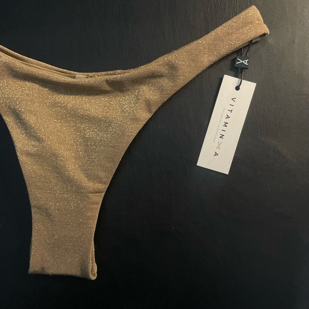 Vitamin A Metallic Gold Bikini Bottom